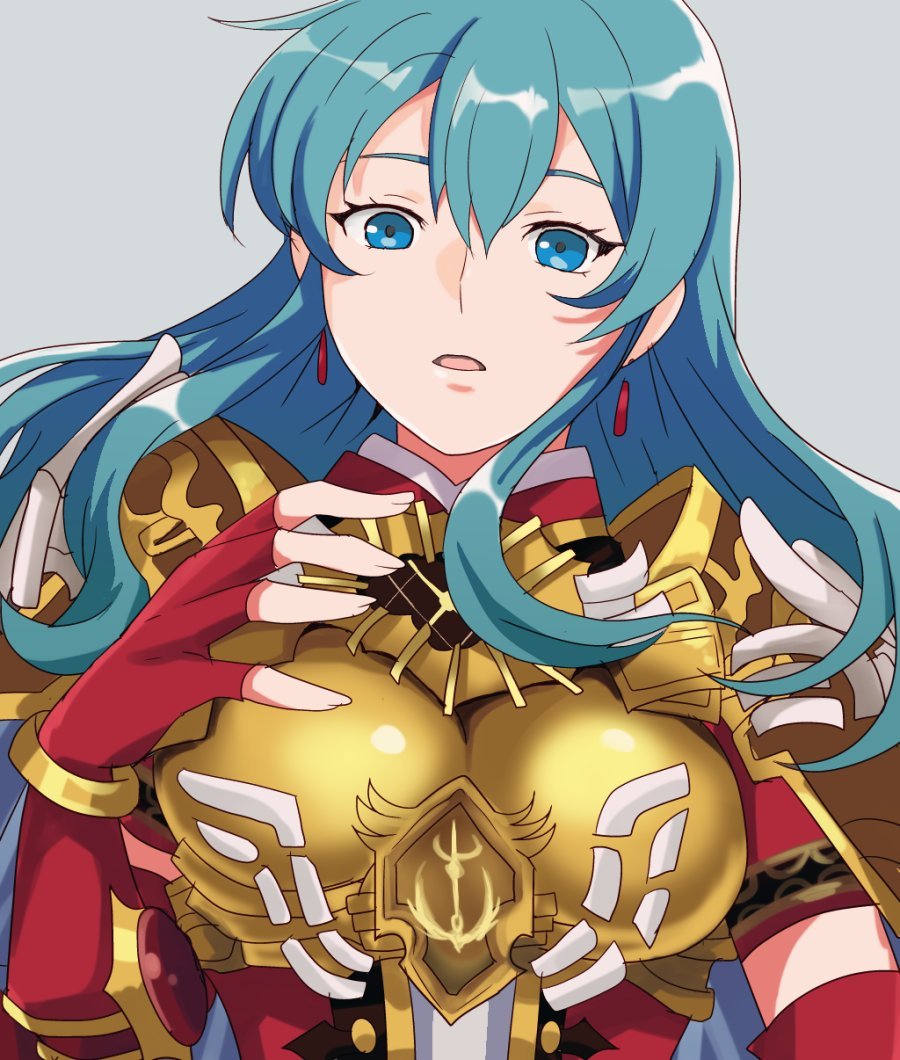 1girl, armor, blue_hair, breastplate, earrings, eirika_(fire_emblem), eirika_(graceful_resolve)_(fire_emblem), female_focus