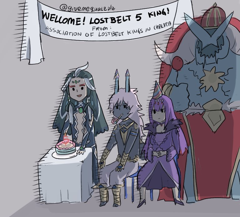 1girl, 3boys, arjuna_(fate), arjuna_alter_(fate), arjuna_alter_(first_ascension)_(fate), balloon, banner, black_eyes