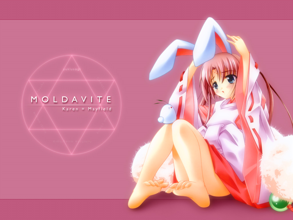1girl, animal_ears, barefoot, caren_mayfield, character_name, copyright_name, female_focus, hexagram