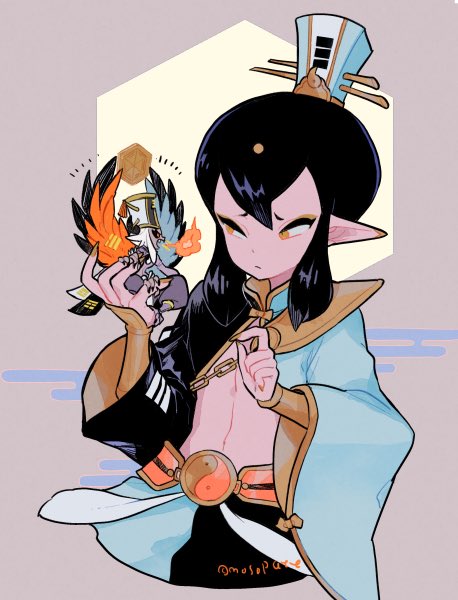 1boy, belt, black_hair, chain, cropped_torso, fingernails, hexagon, holding