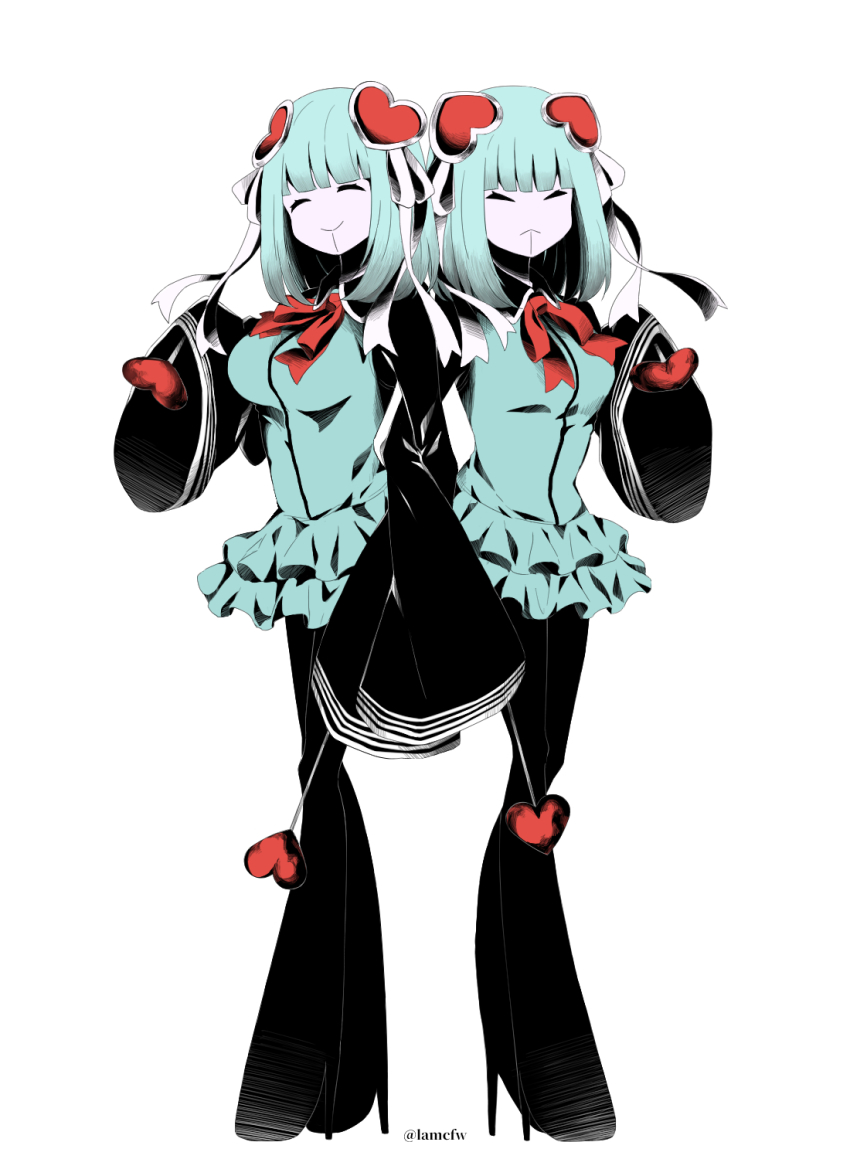 2girls, attraction-m_(lolo), blood, boots, breasts, city, closed_eyes, female_focus