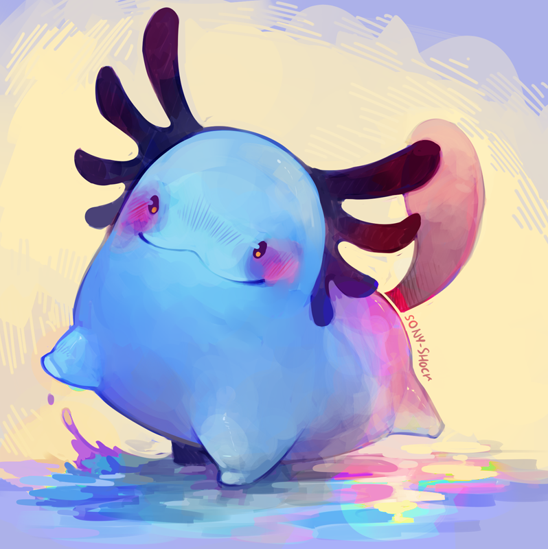 beta_pokemon, blush, gen_2_pokemon, madame_(wooper), nintendo, pokemon, pokemon_(creature), pokemon_gold/silver/crystal