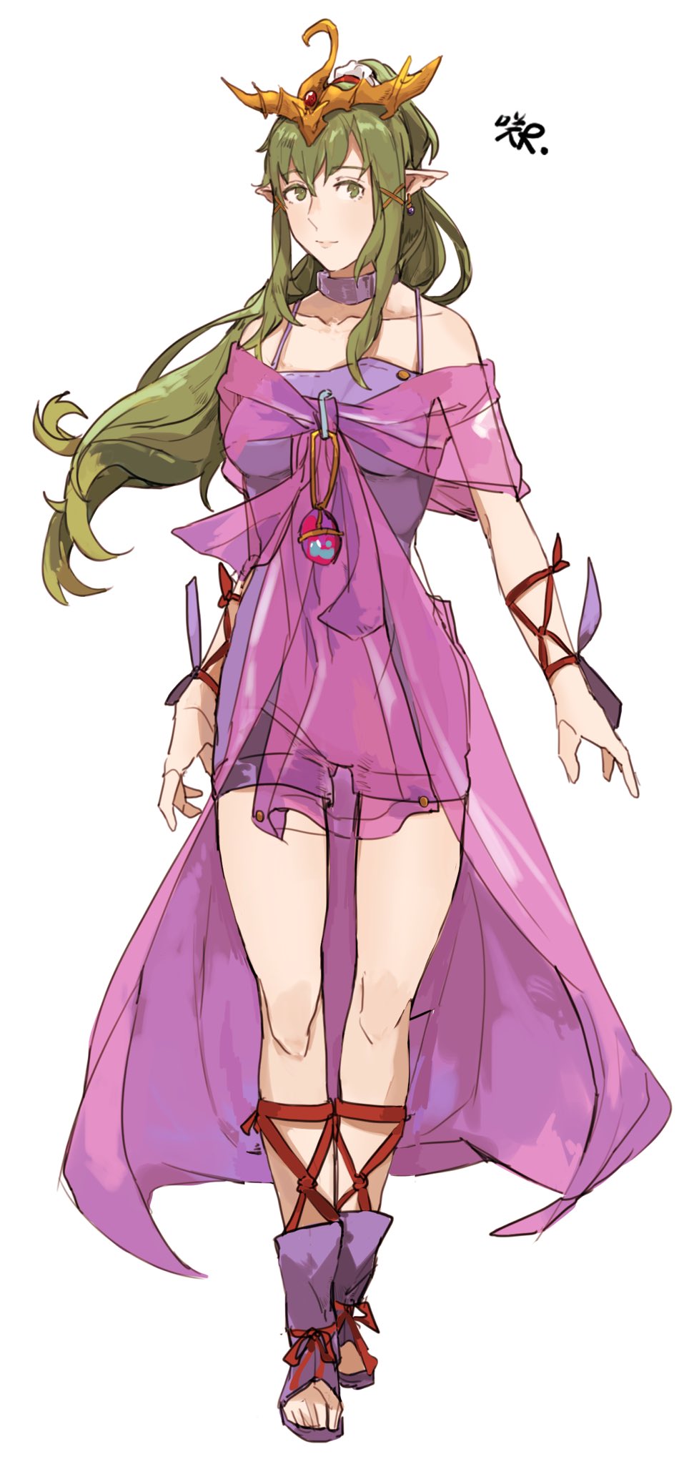 1girl, _mirage_sessions_fe, chiki_(gir#fe), closed_mouth, earrings, female_focus, fire_emblem, full_body
