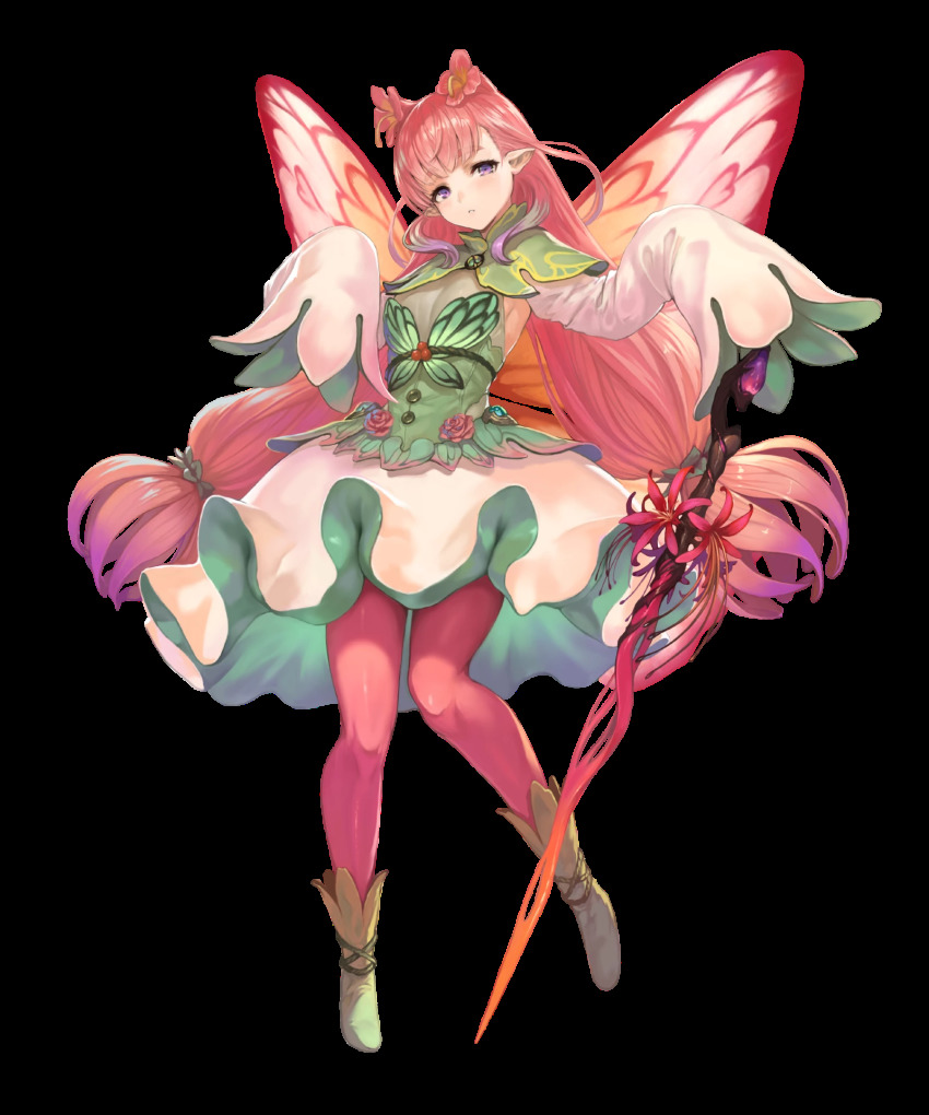 1girl, blush, boots, breasts, brown_boots, buttons, cleavage, detached_sleeves