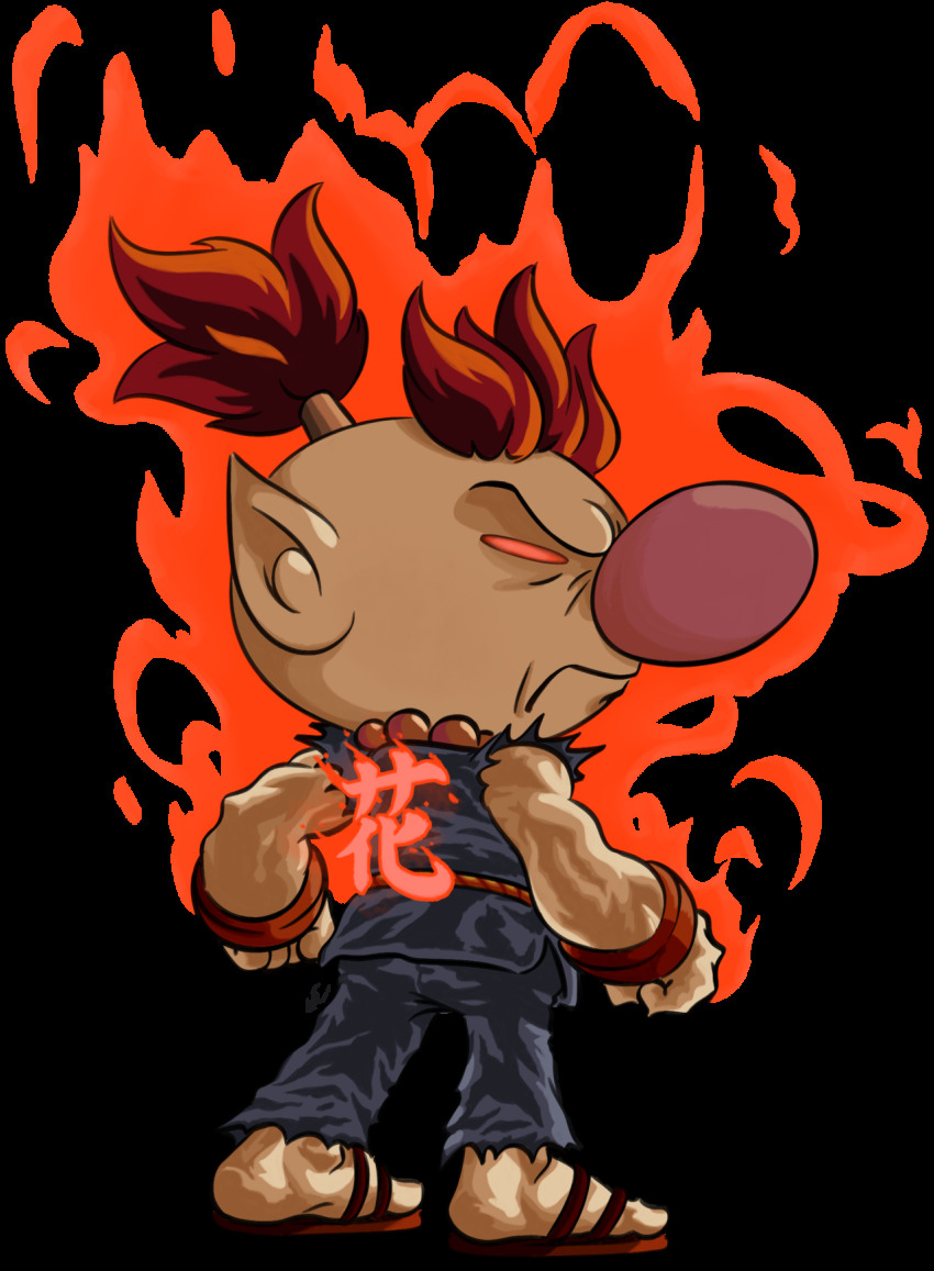 1boy, akuma_(street_fighter)_(cosplay), aura, beads, large_nose, capcom, cosmicam, cosplay