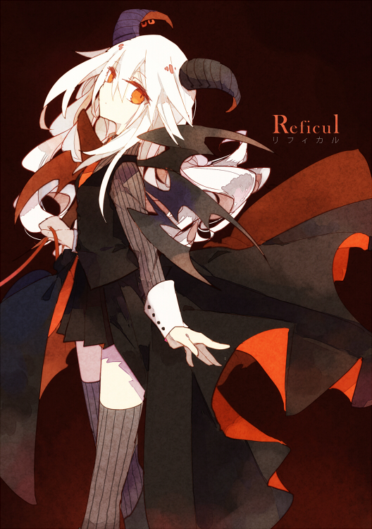 1girl, bat_wings, demon_girl, expressionless, female_focus, formal_clothes, funamusea, haiiro_teien