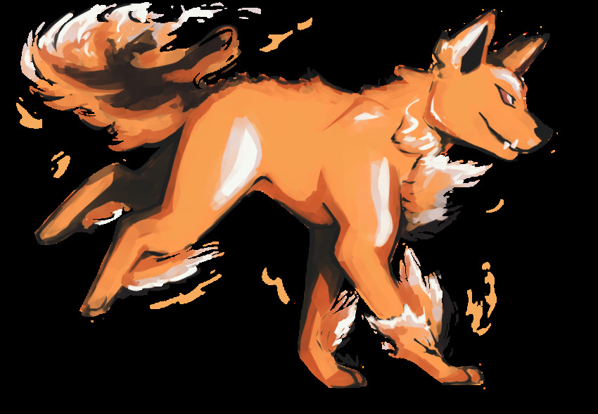 beta_pokemon, commentary, creature, en_(entei), english_commentary, from_side, full_body, nintendo