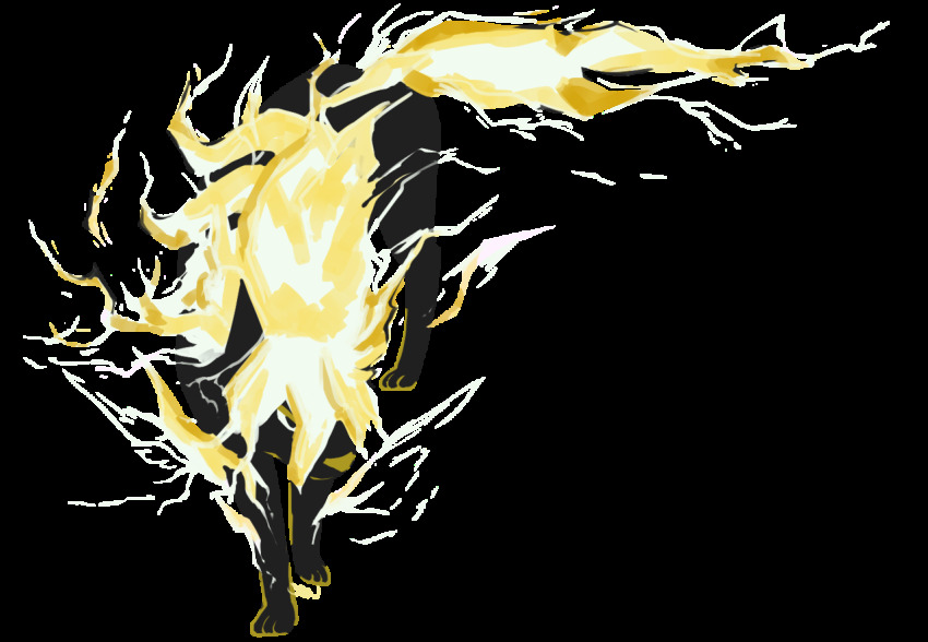 beta_pokemon, commentary, creature, english_commentary, full_body, nintendo, no_humans, pokemon, pokemon_(creature), pokemon_gold/silver/crystal, pokemon_gold/silver/crystal_(prototype), prototype_design, rai_(raikou), savvart, solo, standing, transparent_background