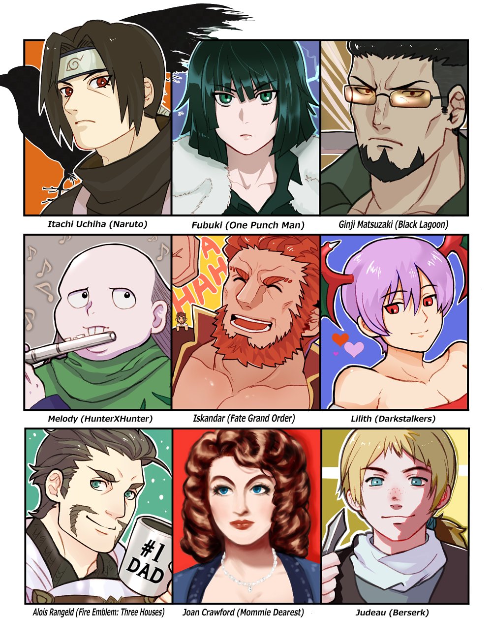 4girls, 5boys, alois_rangeld, armor, arms_up, bald, bald_female, bare_shoulders