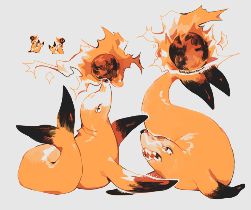 ball, beta_pokemon, black_eyes, bombshikaa, creature, fire, full_body, gen_1_pokemon, nintendo, no_humans, pokemon, pokemon_(creature), pokemon_gold/silver/crystal, pokemon_gold/silver/crystal_(prototype), prototype_design, seel, sharp_teeth, simple_background, sprite, sugyomi, teeth, white_background