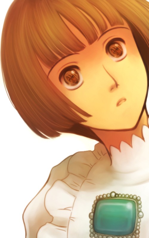 1girl, akaza_shiro, female_focus, gundam, loran_cehack, portrait, red_hair, reflection