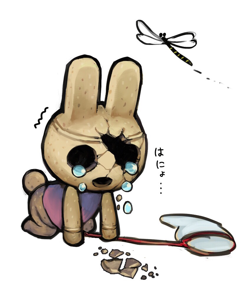 artist_request, bug, rabbit, coco_(animal_crossing), crack, animal_crossing, dragonfly, injury