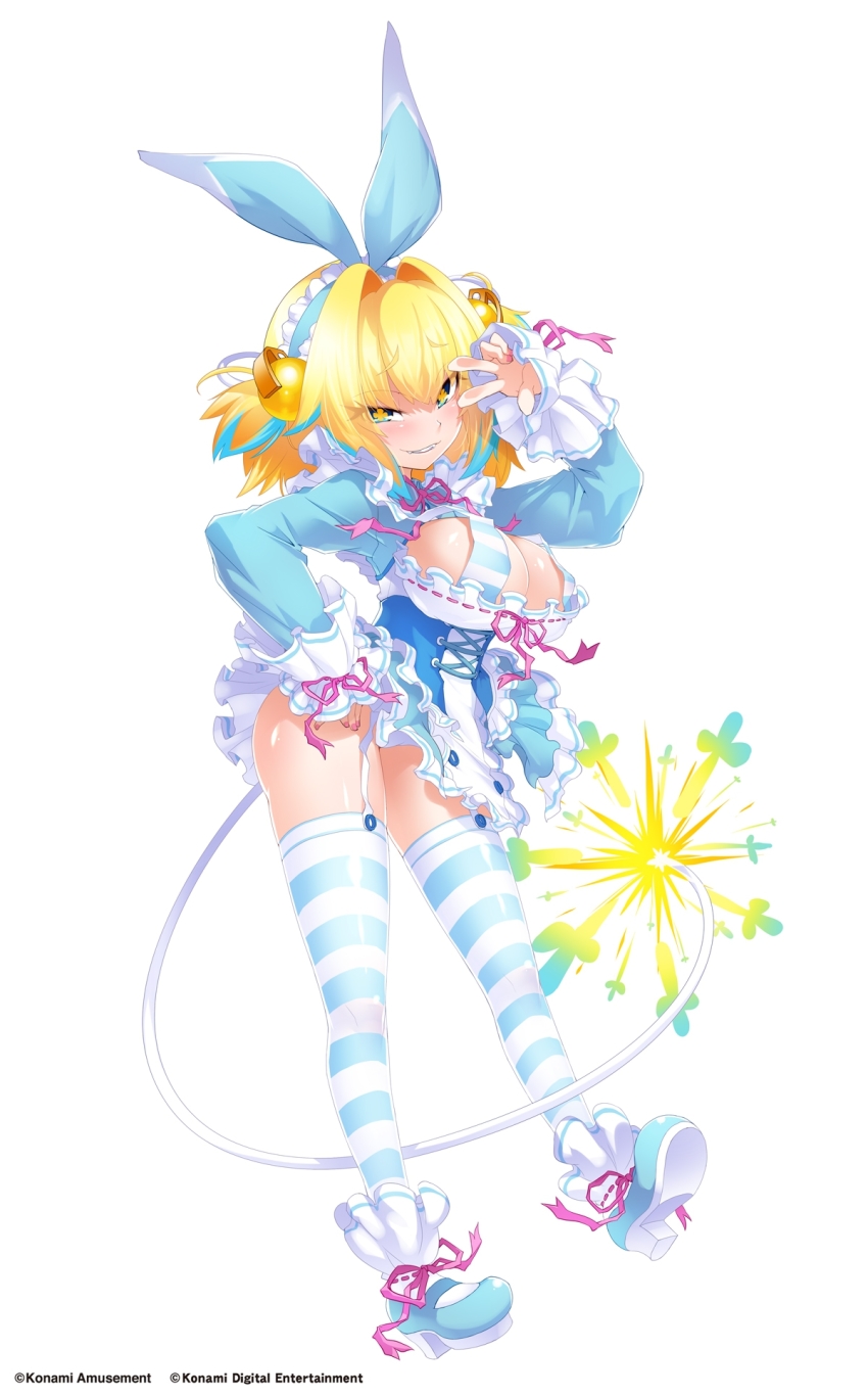 +_+, bombergirl, bombergirl_official, explosive, fuse, garter_straps, grenade_hair_ornament, highres