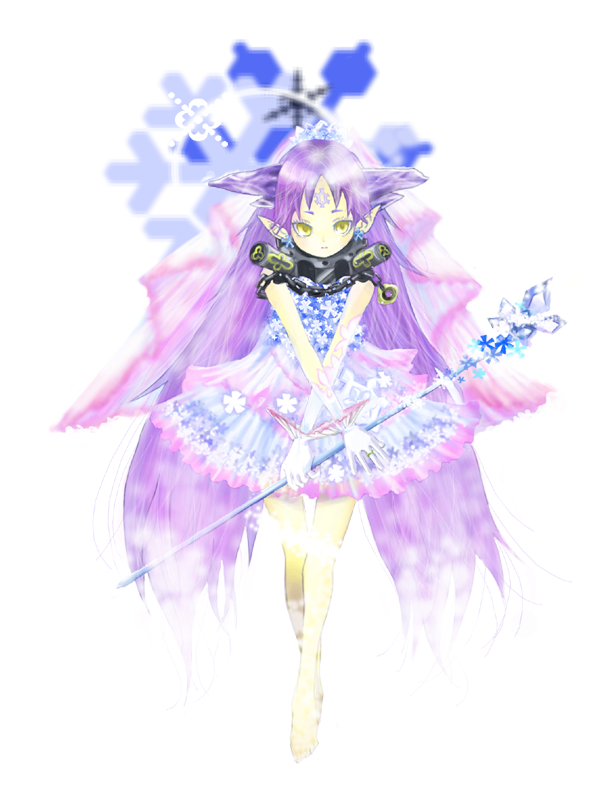 avalon_code, blue_hair, collar, fairy, ice, long_hair, neaki, pointy_ears