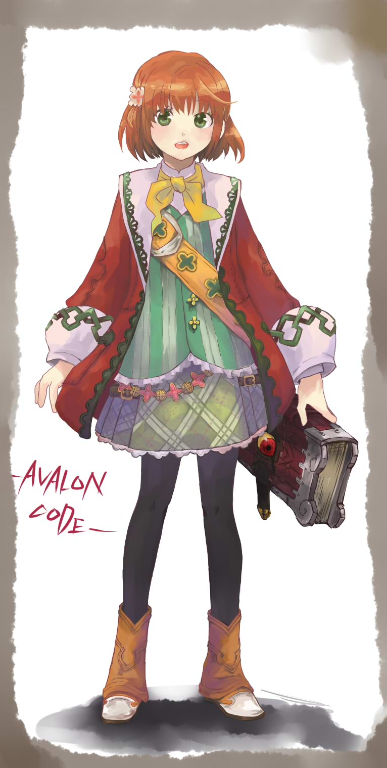 1girl, avalon_code, boots, dress, highres, jacket, leg_warmers, pantyhose