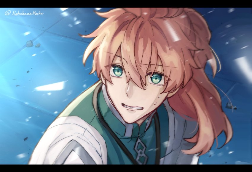 1boy, bishoujo_senshi_sailor_moon, bishoujo_senshi_sailor_moon_s, chaldea_staff_uniform, chaldea_uniform, clenched_teeth, derivative_work, fate/grand_order