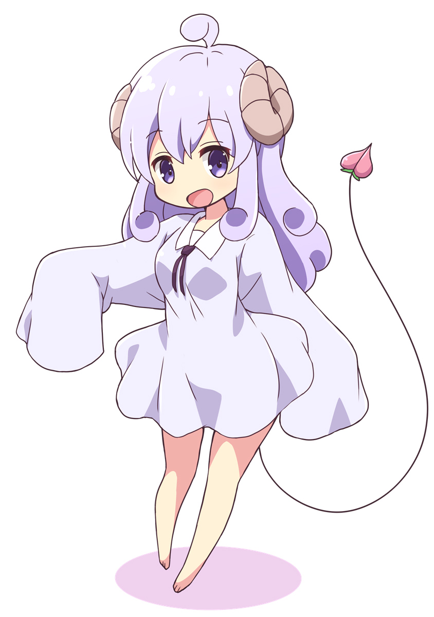 1girl, ahoge, demon_girl, demon_horns, demon_tail, dress, female_focus, highres