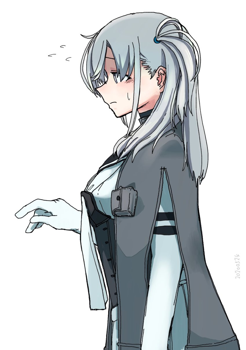 1girl, female_focus, from_side, grey_eyes, highres, kantai_collection, kazeaki, long_hair