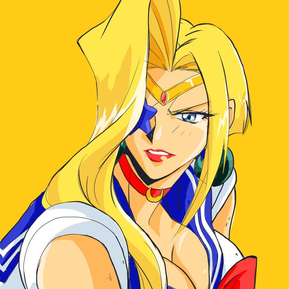 1girl, artist_request, bishoujo_senshi_sailor_moon, blonde_hair, blue_eyes, breasts, choker, cosplay