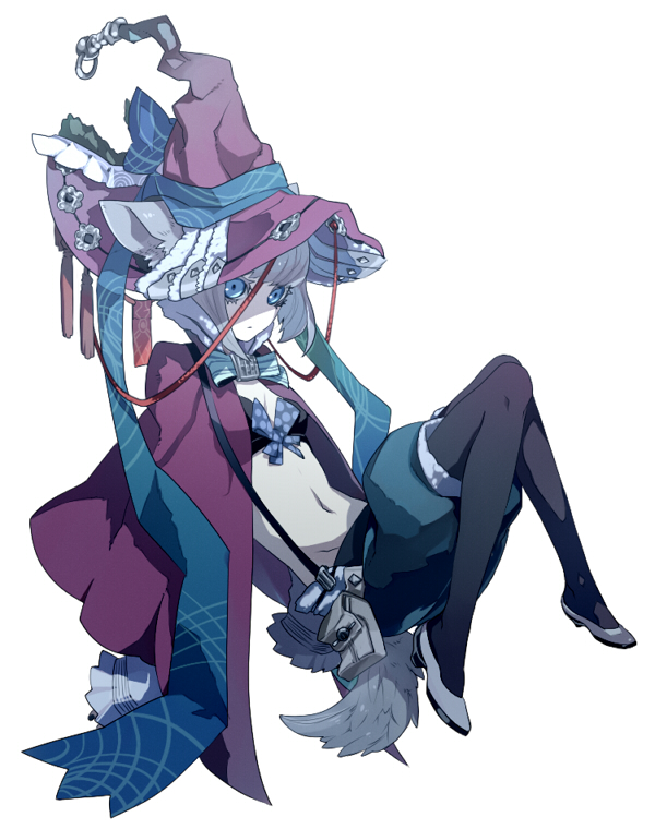 animal_ears, bad_id, bad_pixiv_id, bikini, bikini_top_only, blue_eyes, cape, hat