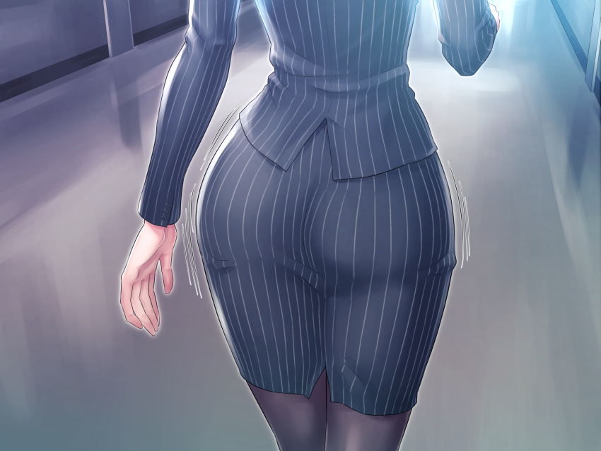 1girl, ass, ass_focus, ass_shake, close-up, female_focus, floor, formal_clothes