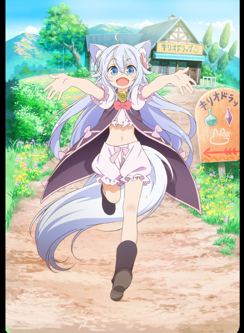 1girl, animal_ear_fluff, animal_ears, blue_eyes, boots, cheat_kusushi_no_slow_life, dog_girl, female_focus