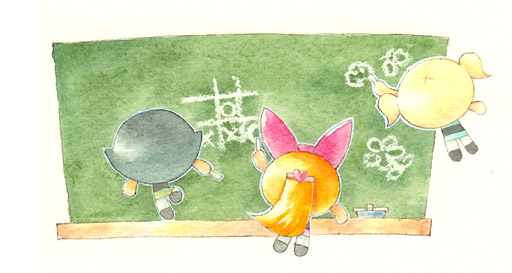 3girls, black_hair, blonde_hair, blossom_(ppg), bow, bubbles_(ppg), buttercup_(ppg), cartoon_network