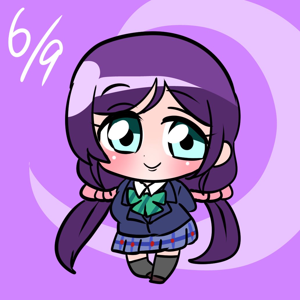 1girl, arms_behind_back, artist_name, artist_request, black_legwear, blue_jacket, blue_skirt, blush