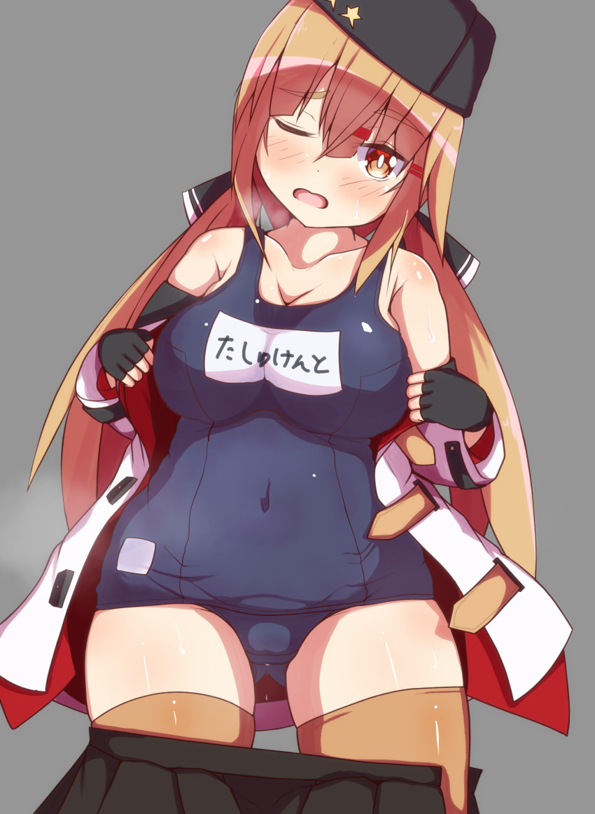 1girl, alternate_breast_size, black_bow, black_gloves, black_hat, black_skirt, blush, bow