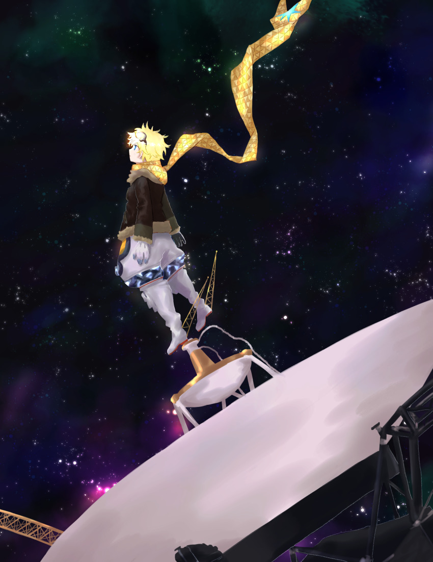 1boy, absurdres, blonde_hair, blue_eyes, bomber_jacket, fate/grand_order, fate/requiem, fate_(series)