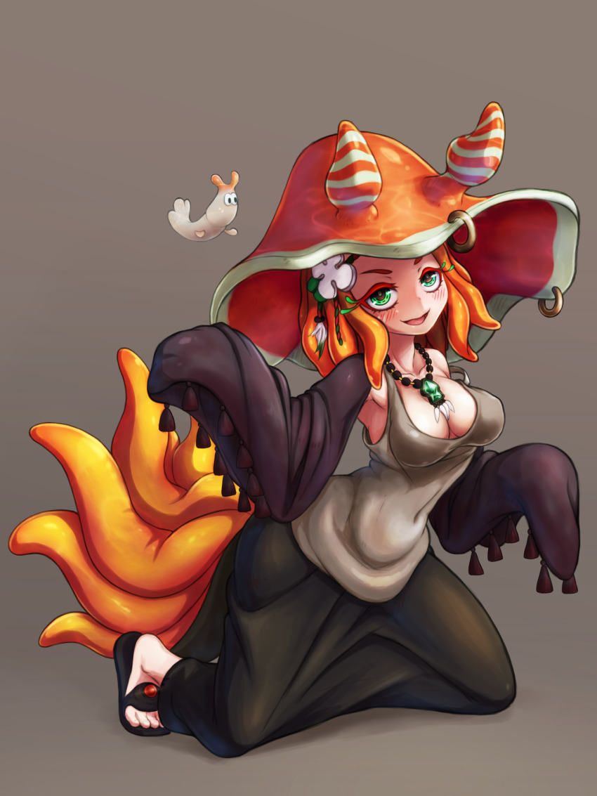 1girl, :d, antennae, aqua_eyes, black_footwear, black_skirt, blush, breasts