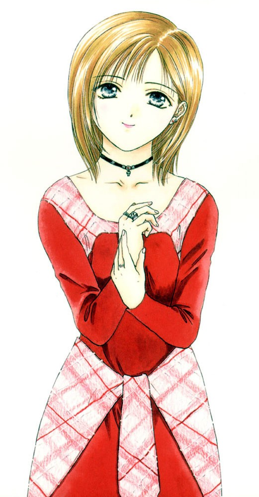 ayashi_no_ceres, blonde_hair, blue_eyes, choker, earrings, jewelry, mikage_aya, ring