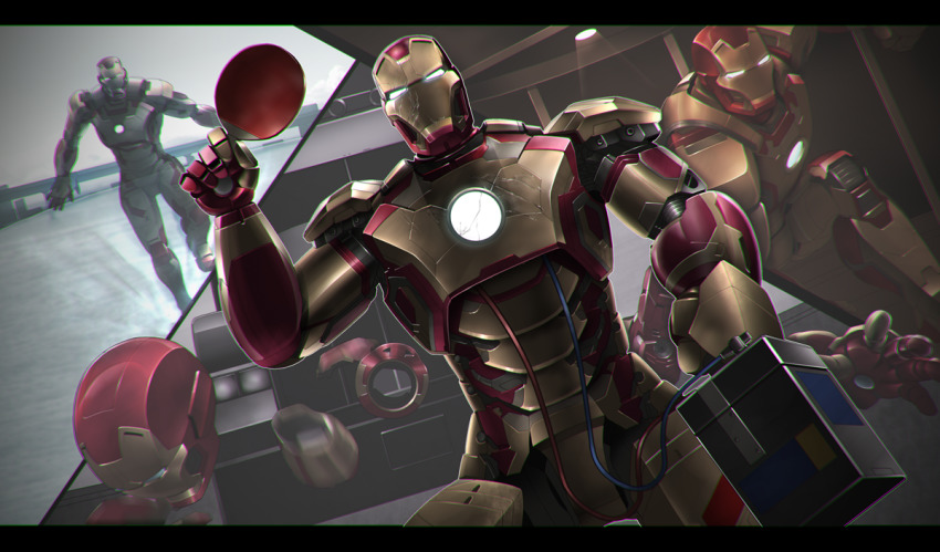armor, cable, flying, gomibako_(shirokumatei), helmet, iron_man, iron_man_(series), iron_man_3