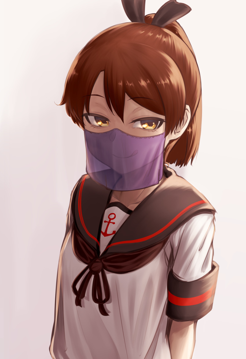 1girl, absurdres, anchor_symbol, black_sailor_collar, brown_hair, commentary_request, female_focus, highres