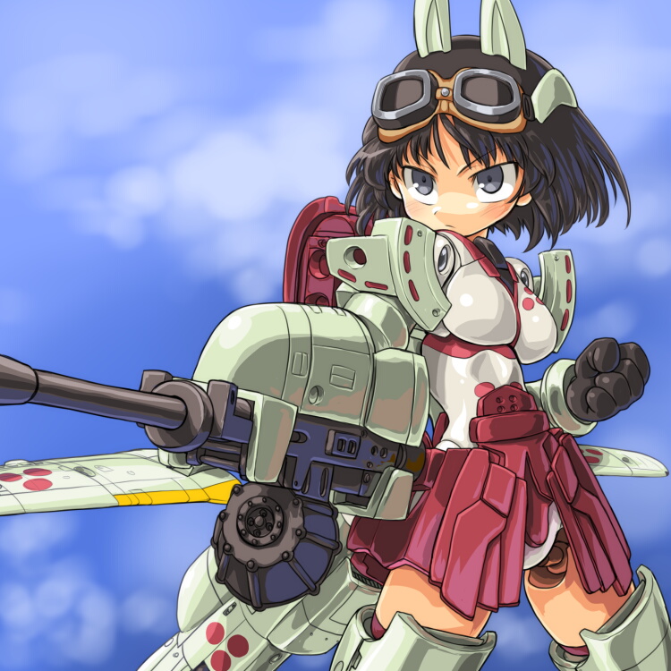 10s, animal_ears, asuka_(busou_shinki), bad_id, bad_pixiv_id, black_hair, busou_shinki, dd_(ijigendd)