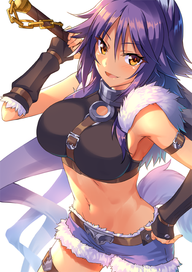 1girl, animal_ear_fluff, animal_ears, arm_belt, arm_strap, bare_shoulders, belt, black_shirt