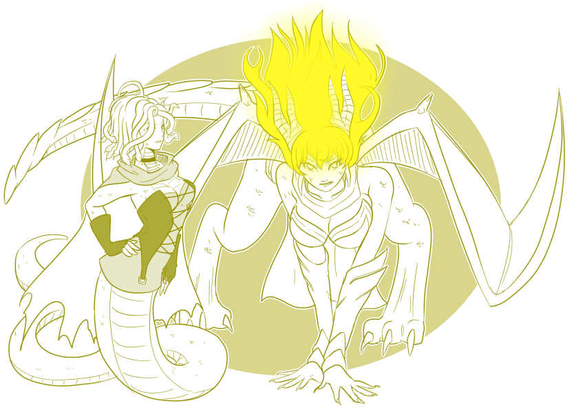 2girls, ahoge, animal_ears, bat_wings, blonde_hair, breasts, cape, cloak