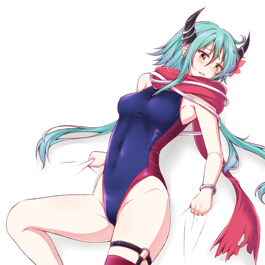 1girl, anna_(princess_connect!), anna_(summer)_(princess_connect!), blue_one-piece_swimsuit, bracelet, breasts, competition_swimsuit, cowboy_shot