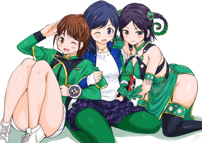 2girls, abe_tsukumo, hammie_(uchuu_sentai_kyuuranger), hayami_sena, juuken_sentai_gekiranger, mashin_sentai_kiramager, mele, multiple_girls