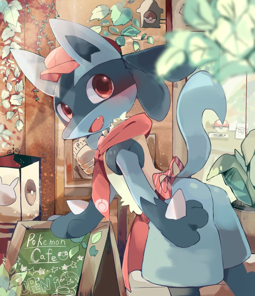 1boy, animal_ears, animal_hands, apron, ass, blurry, blurry_foreground, blush