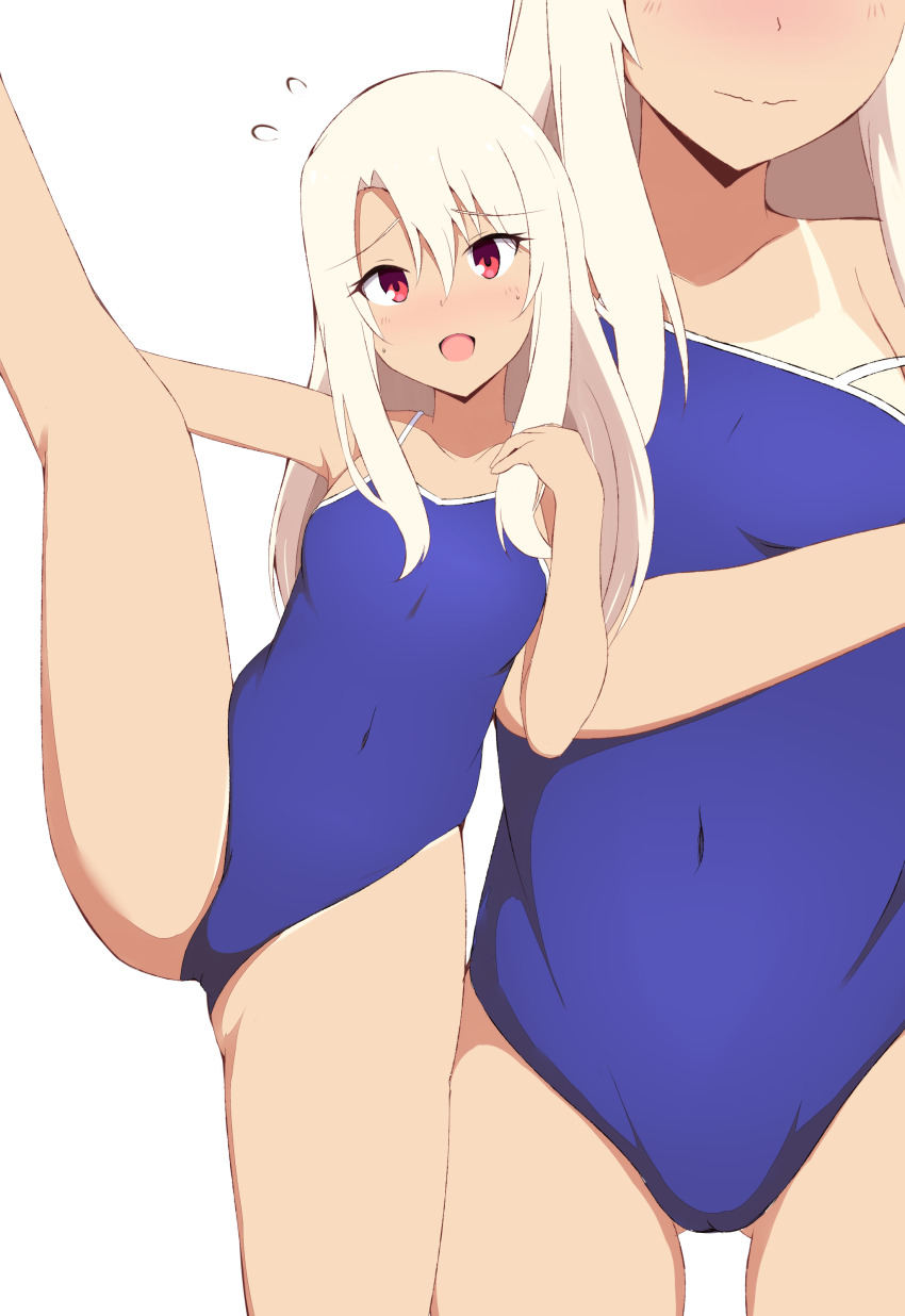 1girl, absurdres, blush, competition_school_swimsuit, fate/stay_night, fate_(series), highres, illyasviel_von_einzbern