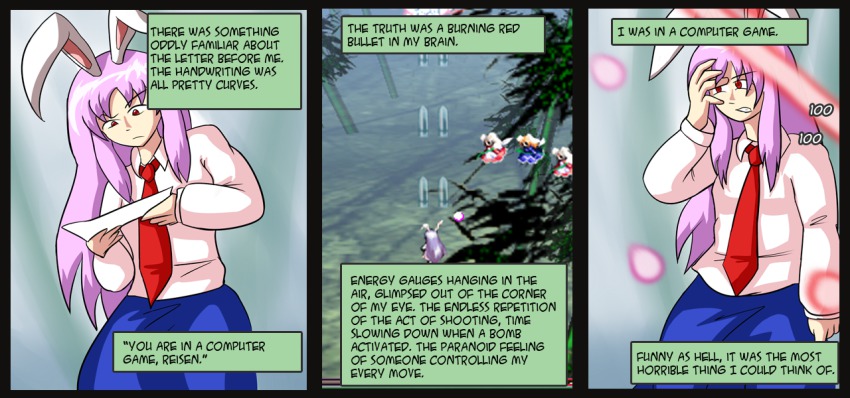 animal_ears, comic, english_text, female_focus, max_payne, max_payne_(series), necktie, parody