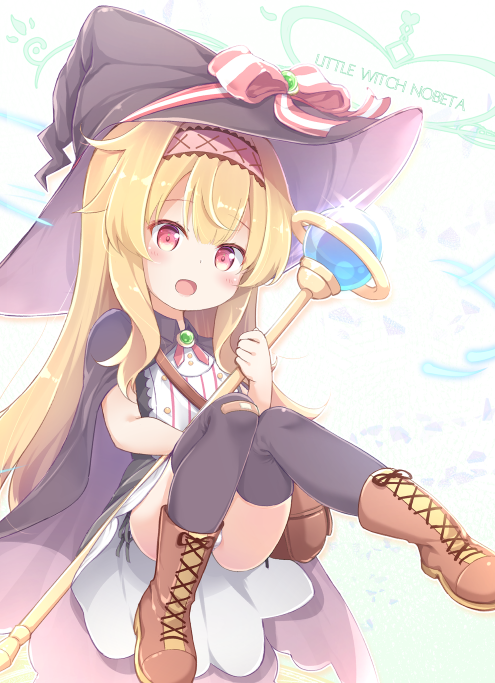 1girl, bandaid, bandaid_on_knee, bandaid_on_leg, black_cloak, black_dress, black_headwear, black_thighhighs