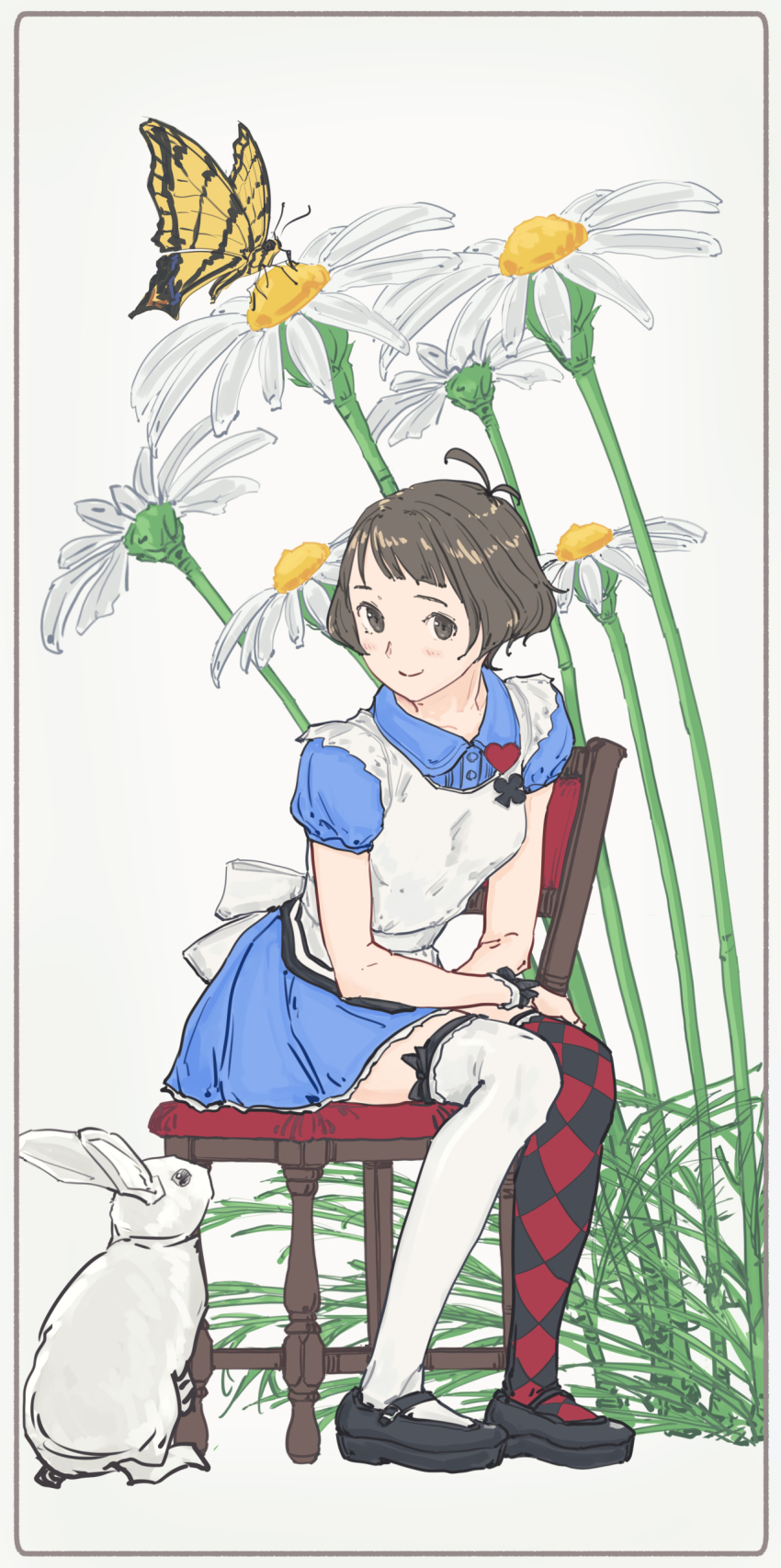 1boy, absurdres, akizuki_ryo, antenna_hair, blush, bug, butterfly, closed_mouth