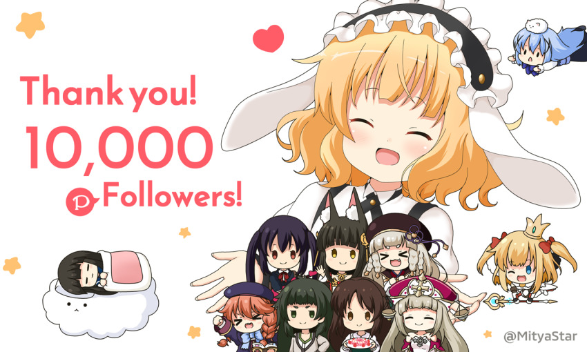 >_<, 6+girls, :d, ;d, ^_^, animal_ear_fluff, animal_ears, azur_lane