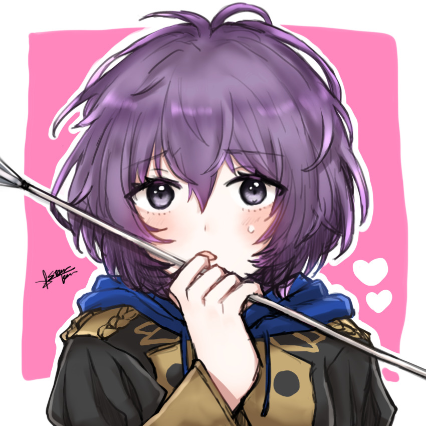1girl, arrow_(projectile), bernadetta_von_varley, black_eyes, fire_emblem, fire_emblem:_three_houses, hair_between_eyes, highres