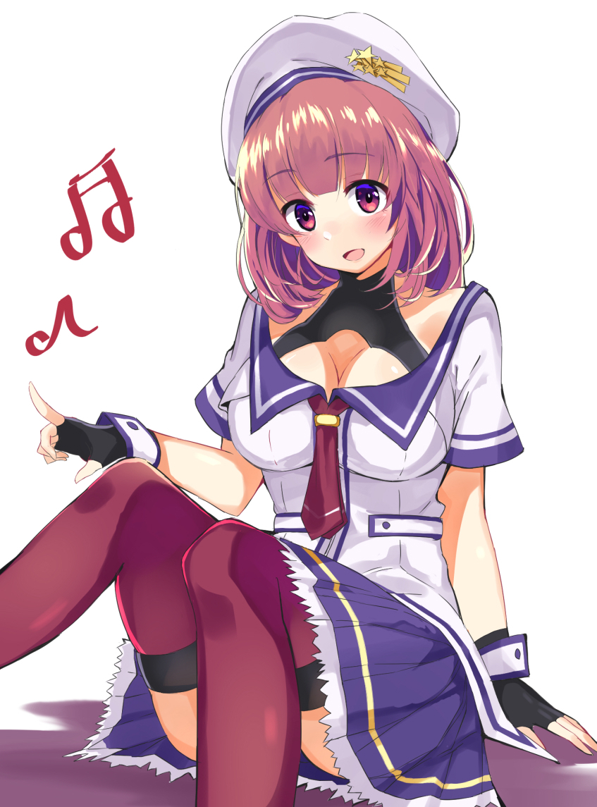 1girl, amaki_okome, hat, kawaii_music_(vtuber), lamb_(hitsujiniku), pink_eyes, pink_hair, sitting