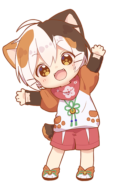 1boy, animal_ears, blush, brown_eyes, brown_hair, cat_boy, cat_ears, full_body