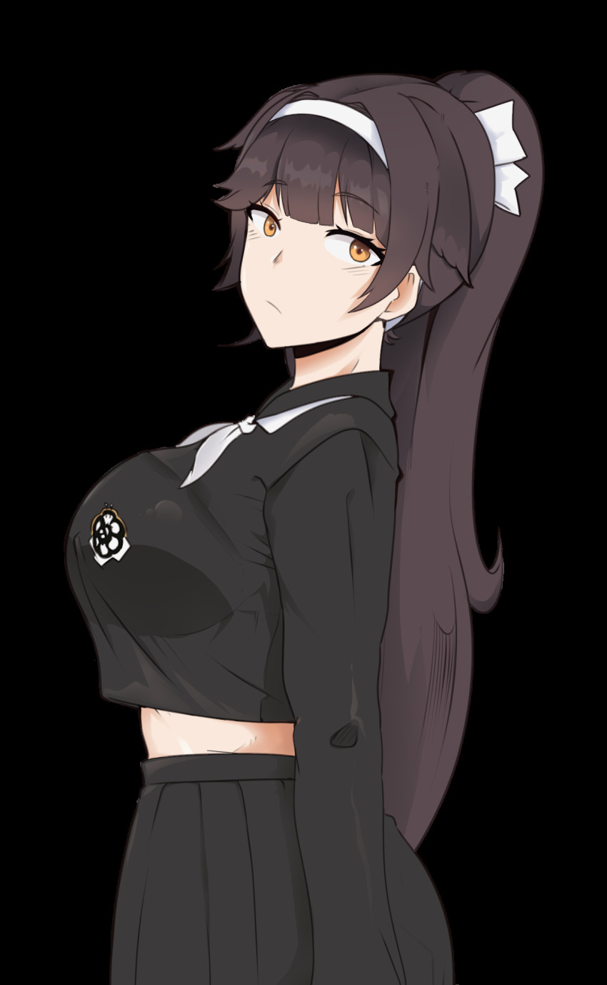 1girl, azur_lane, blush, breasts, brown_hair, extra_ears, hair_ears, hair_ornament