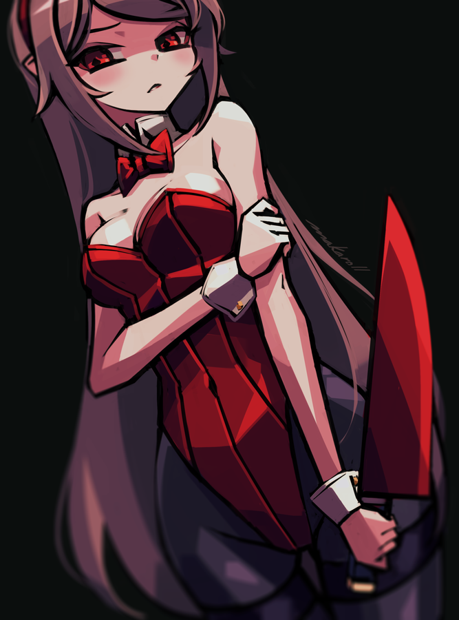 1girl, :<, artist_name, bare_arms, bare_shoulders, black_background, black_pantyhose, blurry